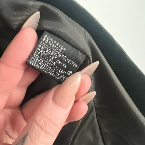 Anne Klein Velvet Dark Olive Green Blazer 8 - Picture 5 of 5